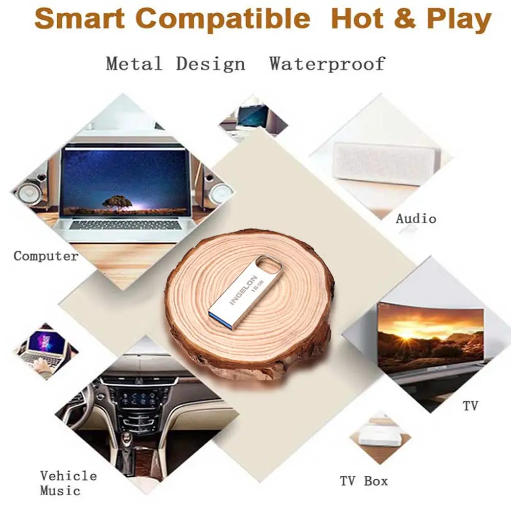 Ingelon usb Pendrive mini Flash Thumb Drive 16GB 32GB 64GB Memoria USB3.0 Metal Personalizado logo DJ USB Stick Cle Disk On Key  (6)