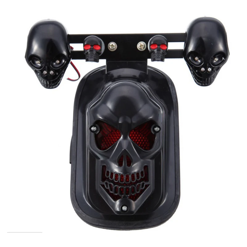 Motorcycle LED Skull Taillight with Turn Signal Rear Brake Light For Harley Bobber Honda Motorcycle LED Skull Taillight with Turn Signal Rear Brake Light For Harley Bobber Honda