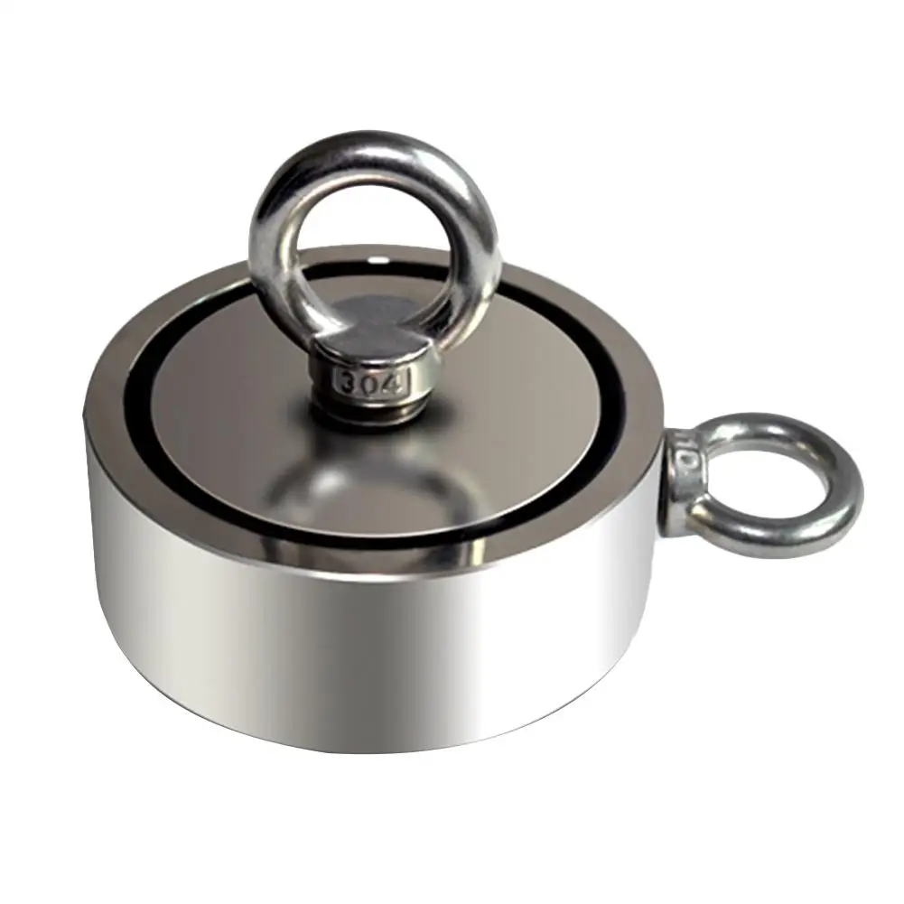 

Strong Salvage Magnet Round Hook Salvage Magnet 80Kg 120Kg 150Kg Sea Fishing Holder Pulling Mounting Pot With 2 Ring