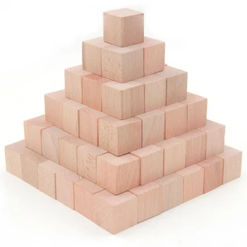 

36 pcs/set High quality Beech Cubic Brick Game 4cm Cubes DIY color Blocks Wooden Educational Toys For Baby Children
