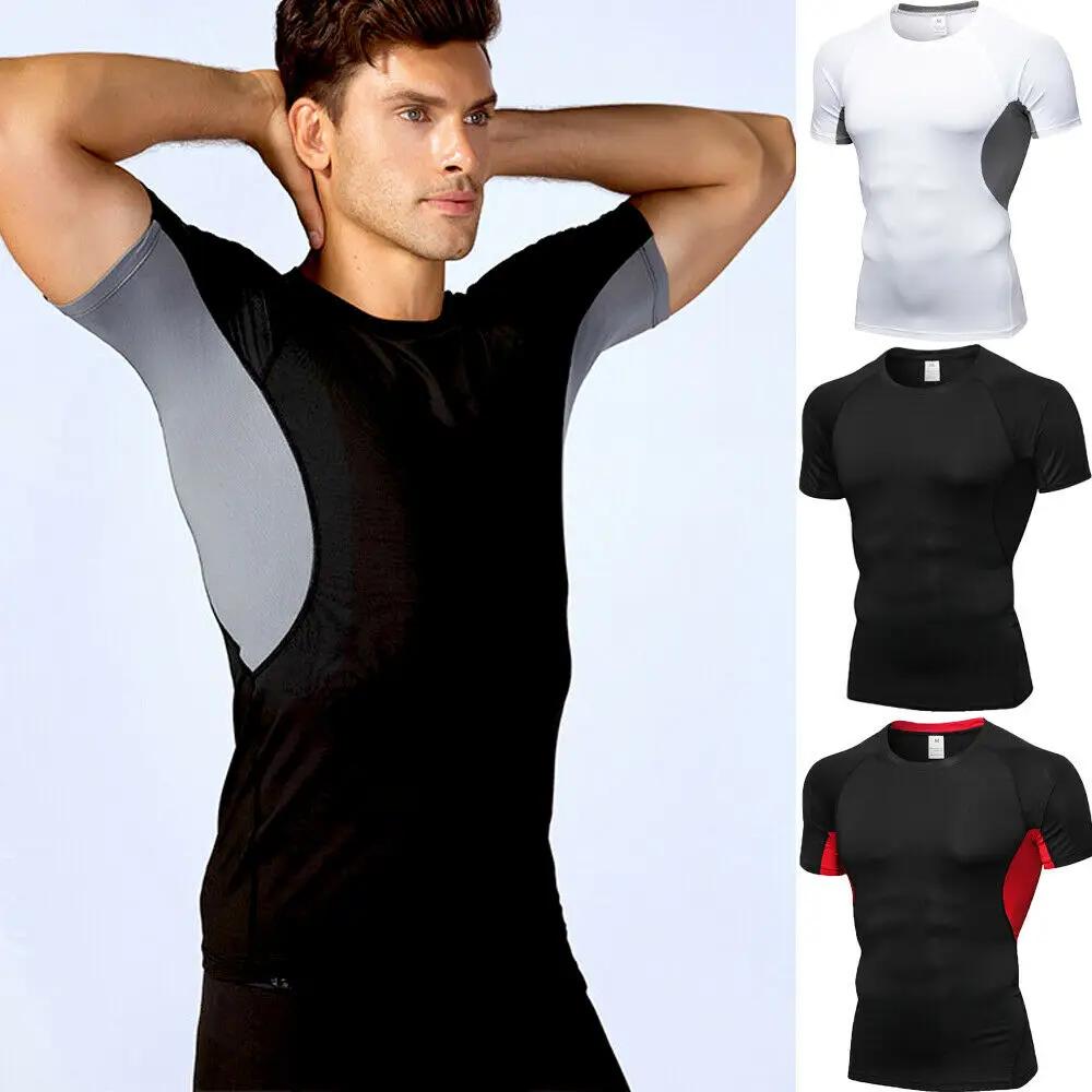 

Hirigin Men Slim Fit O Neck Short Sleeve Muscle Tee T-shirt Gym Bodybuilding Tops Shirts