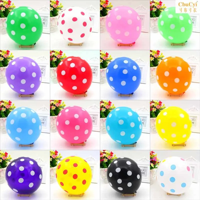10pcs 12inch Ladybug Red Black Purple Blue Spot Polka Dot Latex
