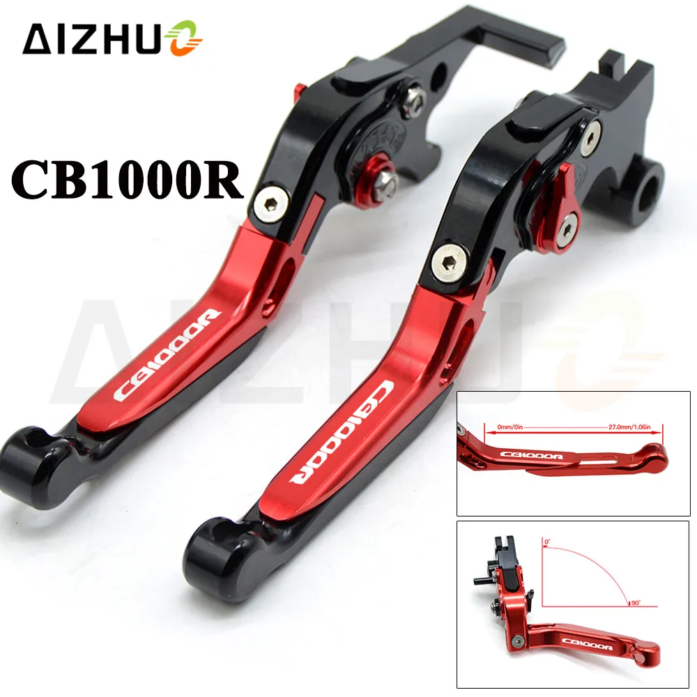 Motorcycle Clutch Brake Lever CNC Aluminum Extendable Adjustable Levers For Honda CB 1000 R CB1000R 2008-2016 with CB1000R LOGO