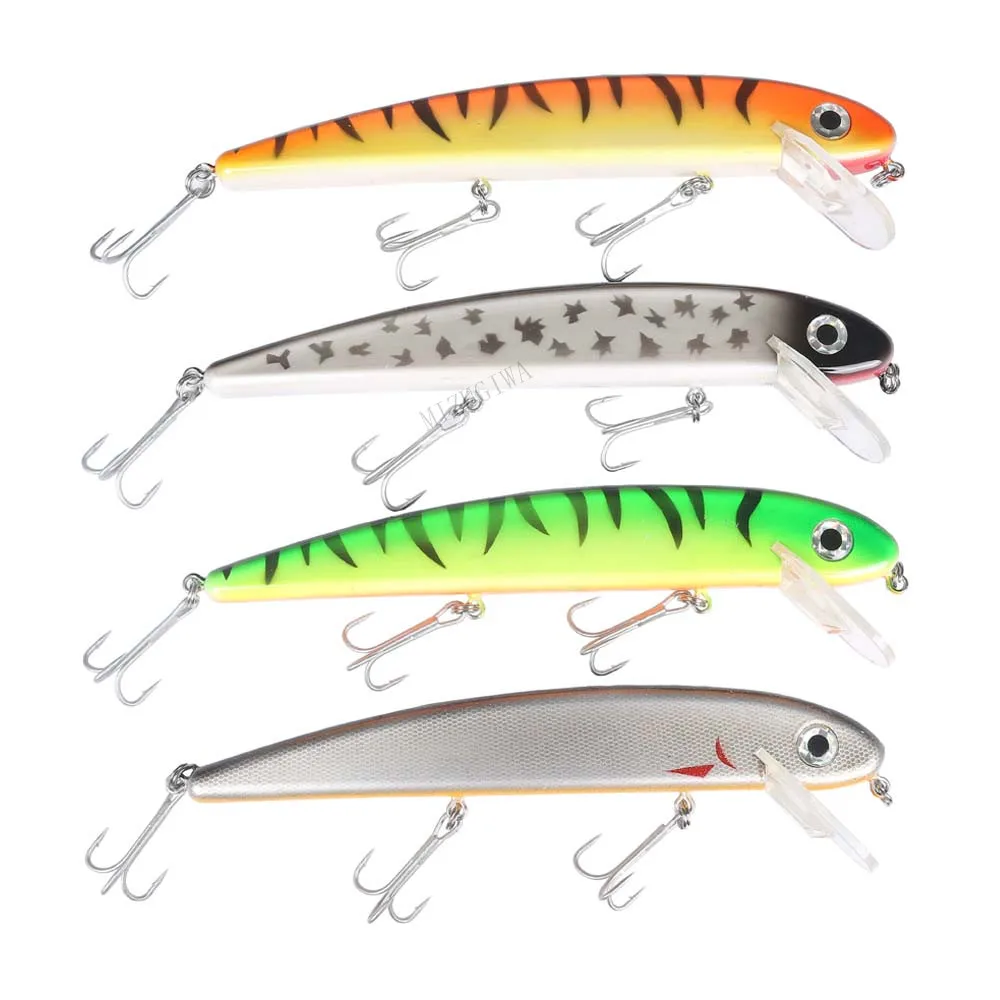 

Minnow Bait Pike Muskie Jake Jerkbait 10" 118g Big Fishing Lure 3 Sharp Treble Hooks Wobble Fishing Tackle 4 pcs
