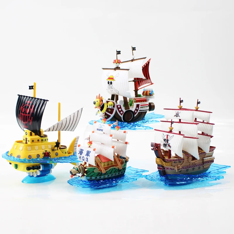 

15-18cm One Piece 4styles ship Thousand Sunny Pirate Ship Anime One Piece Thousand Sunny & Meryl Boat Pirate Ship Boat model toy