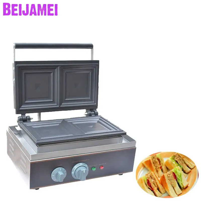 

BEIJAMEI Kitchen equipment commercial 110V 220V electric sandwich toaster waffle maker sandwich waffle making machine