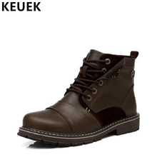 Винтажные Мужские ботинки в байкерском стиле; сезон осень-зима; рабочие ботинки из натуральной кожи; ботильоны на шнуровке; 033