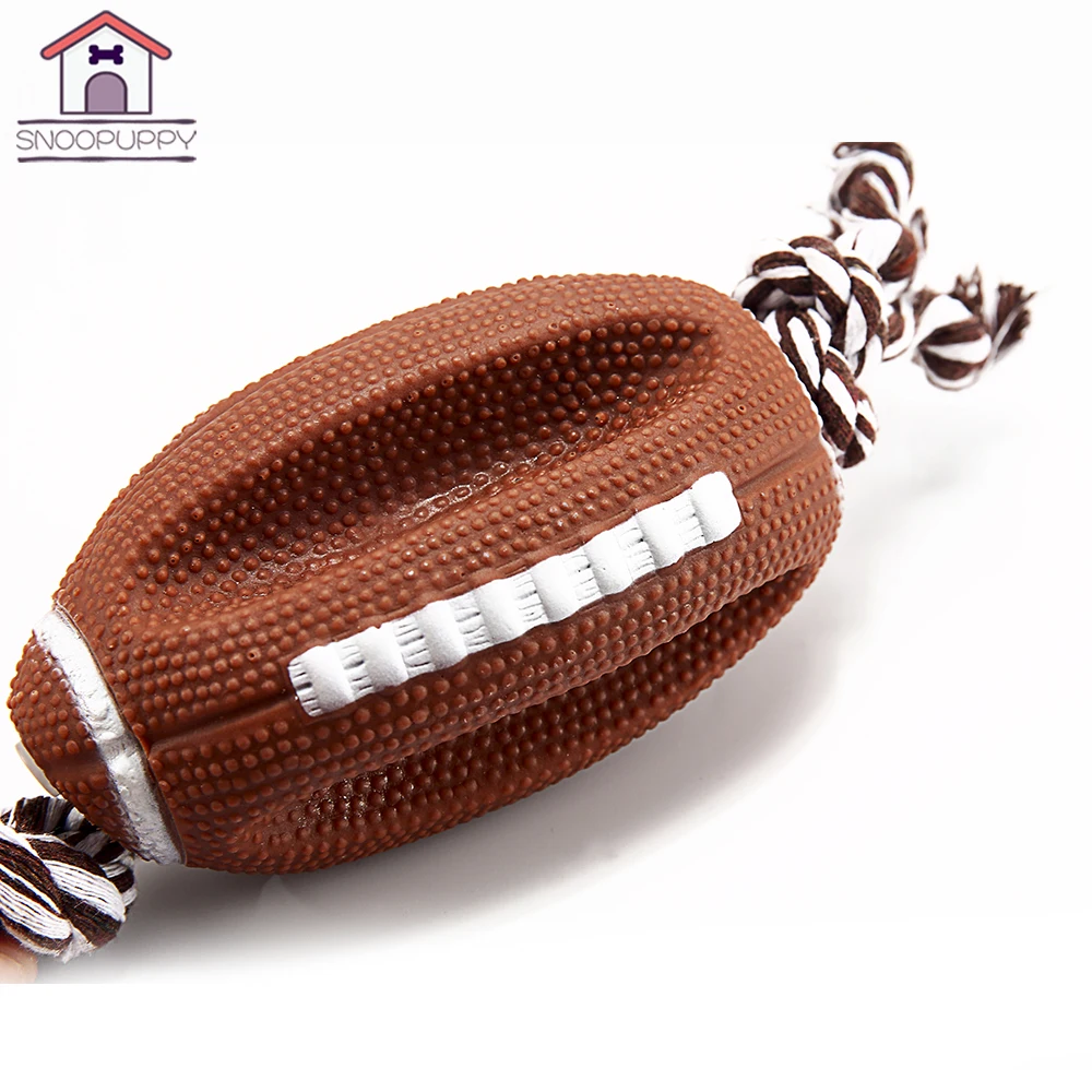 Toys For Dogs Pets Chew Toy Silicone Football With Rope Molar Toys