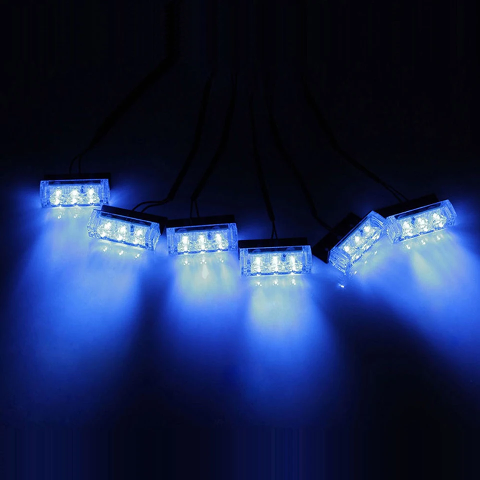 Spevert 6x3 LED Универсальный автомобильный тире Strobe фонарик мигающий свет полиции Предупреждение мигалка Сменные/синий/ желтый/белый