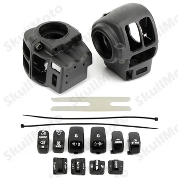 

Black Motorcycle Switch Housing Kit Cover Hand Control Handlebar Button Cap For Harley Touring Electra Glide 1996-1913 UNDEFINED