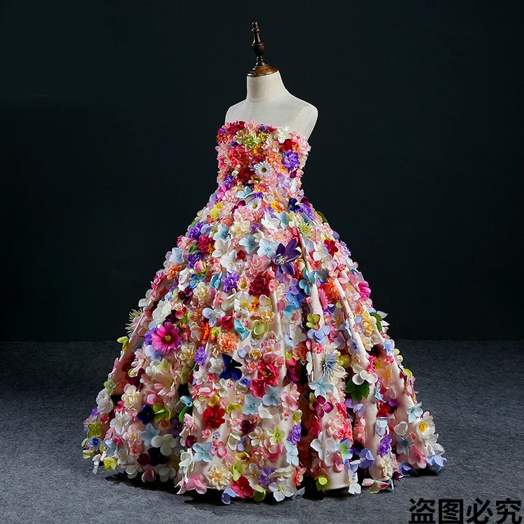 Одежда для девочек, пышное платье из тюля для девочек, карнавальный детский костюм, платье принцессы с цветочным узором для девочек, платье