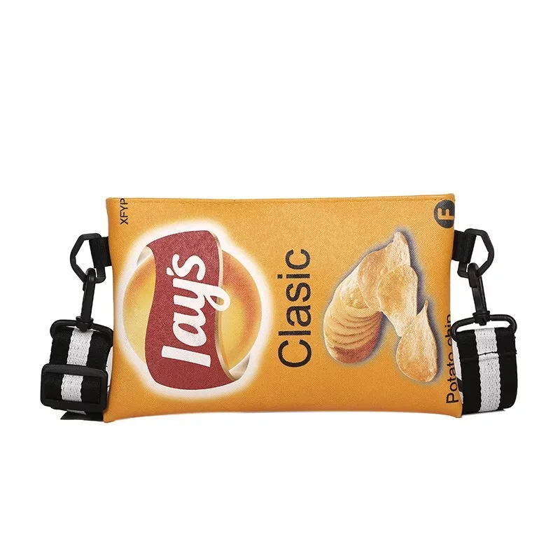 IMIDO Potato chip packet сумки через плечо желтый и зеленый Ins популярный товар Персонализированная забавная сумка на плечо