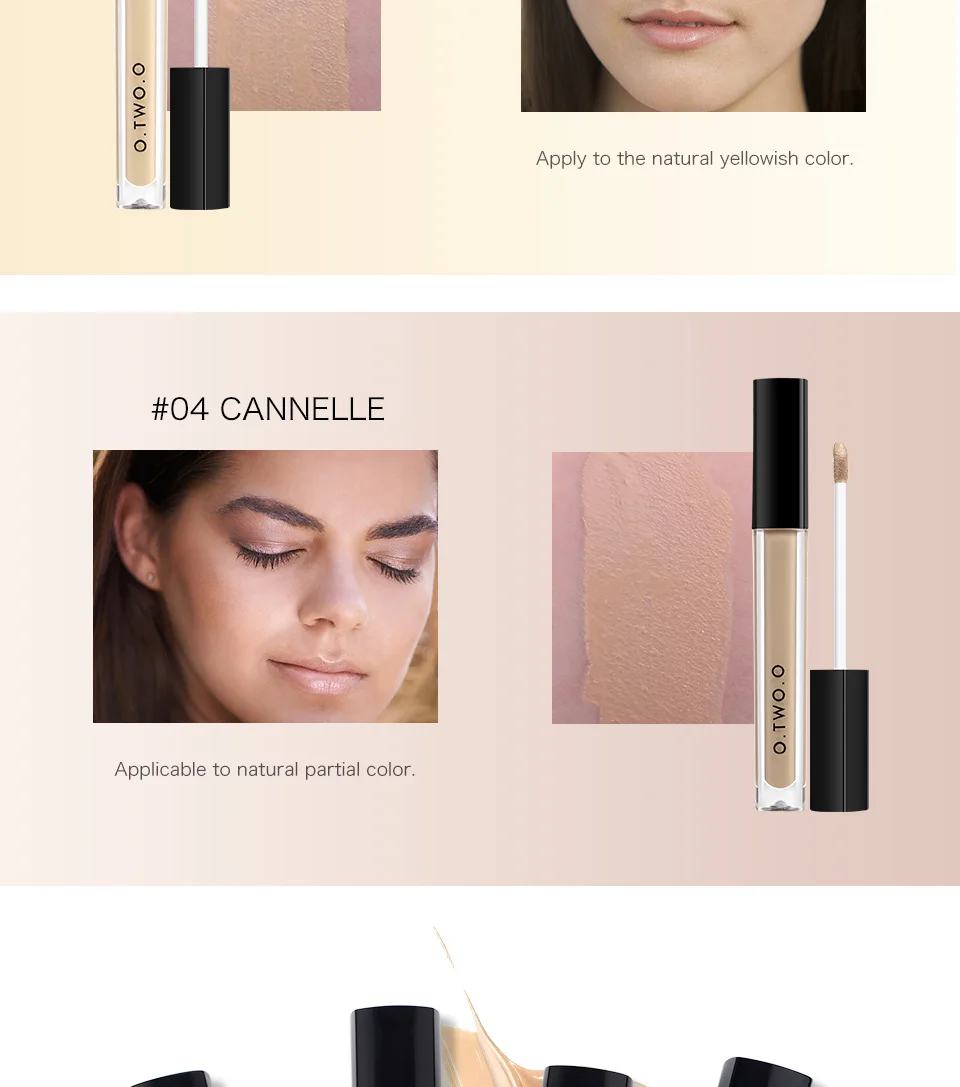 O.TWO.O Makeup Concealer Liquid Convenient Full Coverage Eye Dark Circles Blemish 4 Colors New Dark Skin Face Contour Cosmetics