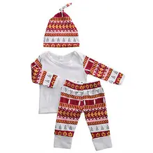 Новая осенне-весенняя одежда для малышей Одежда для новорожденных девочек футболка+ леггинсы комплект из 3 предметов