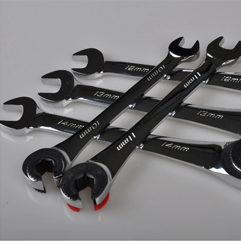 Ratchet tubing wrench dual automatic fast auto repair tool setin