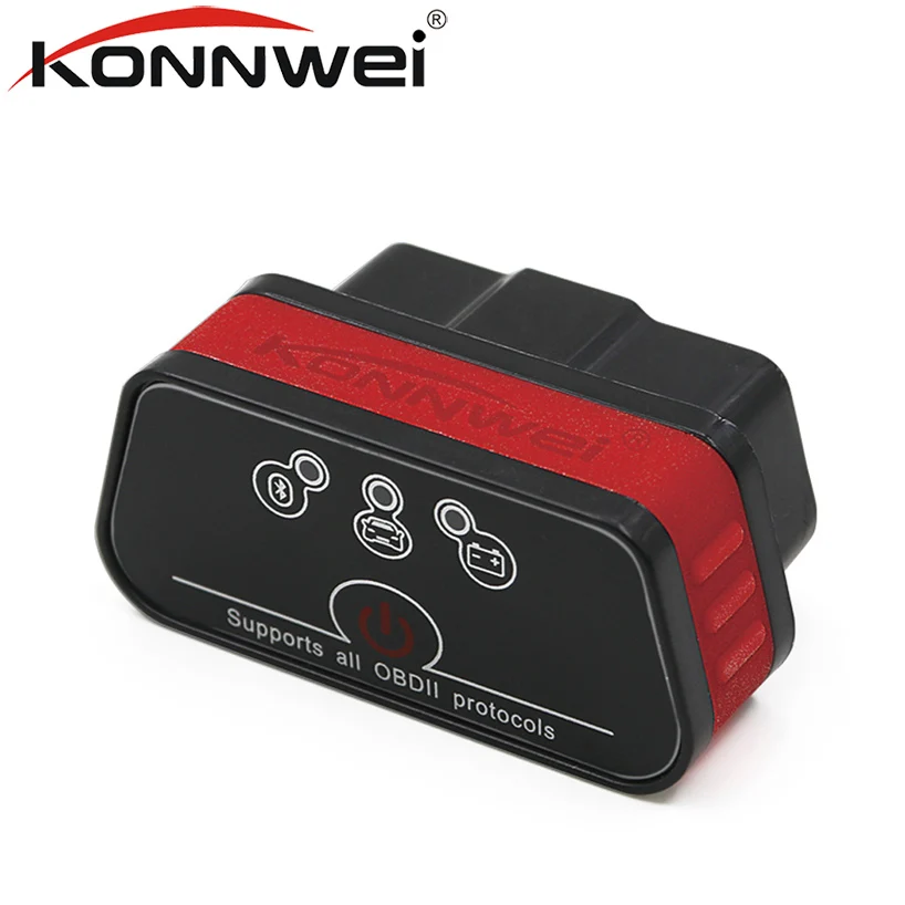 KONNWEI KW901 ELM327 Bluetooth Pic18f25k80 Obd2 v1.5 Scanner Car Diagnostic Tool Code Reader Scan OBD2 Automotive Car Obd2 Tool mini elm327 l v1 5 obd2 bluetooth car diagnostic tool scanner interfac