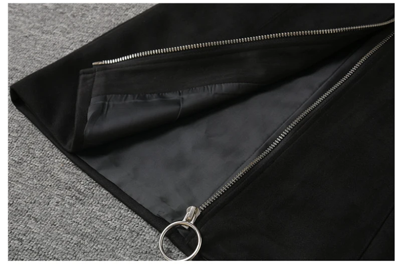 New Autumn And Winter Plus Velvet Women Skirt Front Zipper Short Leather High Waist Women Skirt Club Winter Casual Skirt D8A134 (5)