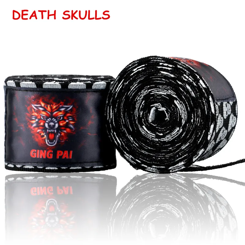 

boxing handwrap Muay Thai Boxing Elastic Cotton Handwraps skull print Hand Wraps Kick Boxing Bandages Wrist Protecting