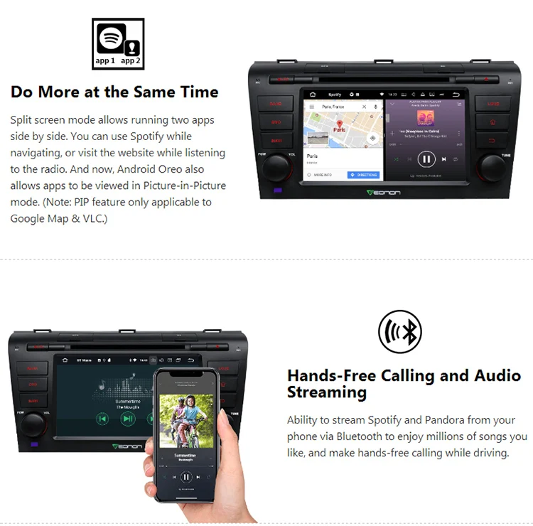 Best 7" Octa-Core Android 8.0 Car DVD Multimedia Navigation GPS Radio for Mazda 3 2004 2005 2006 2007 2008 2009 with Split Screen 5