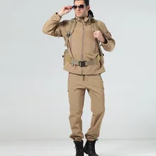 Уличная спортивная TAD тактическая куртка из кожи акулы, комплекты для охоты, мягкая оболочка, водонепроницаемая куртка, штаны, мужская армейская камуфляжная одежда FG, комплект