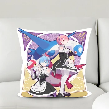 

Oct. New Home Textile Anime Re:ZERO Starting Life In Another World Rem Ram 2WT 2way One-sided Two-sided Pillow Case #41012B