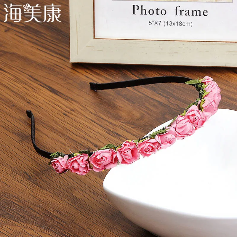 

Haimeikang Flower Crown Head Hairband Women Hair Accessories Bohemian Style Wedding Bridal Romanticr Flower Headband Headdress