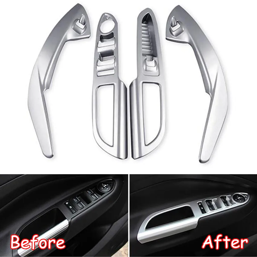

For Ford Escape Kuga 2017 2018 Chrome ABS Car Door Window Lift Switch Cover Trim Accessories Car Styling New