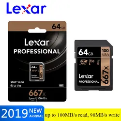 Высокая скорость Lexar SD карты Class10 64 Гб 128 256 100 МБ/с. оригинальный sd/TF карты флэш-карта памяти TF карта с фактическим объемом палка ручной