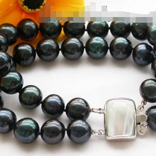 Z3454 " 12 мм черный круглый пресноводных жемчужный браслет mabeNoble стиль естественно прекрасно jewe быстрая