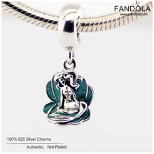 Стерлинговое Серебро 925 Шарм Ариэль и морская раковина болтаются бусинки в форме звёздочек для создания браслета своими руками ювелирные изделия kralen женские аксессуары