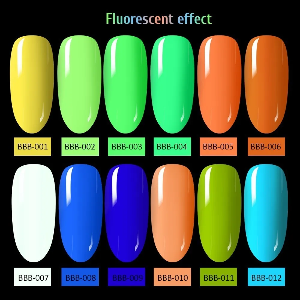 Beautybigbang светящийся в темноте 12 цветов гель для ногтей неоновый лак для ногтей флуоресцентный цвет Гель-лак для нейл-арта полигель фосфоресцирующий