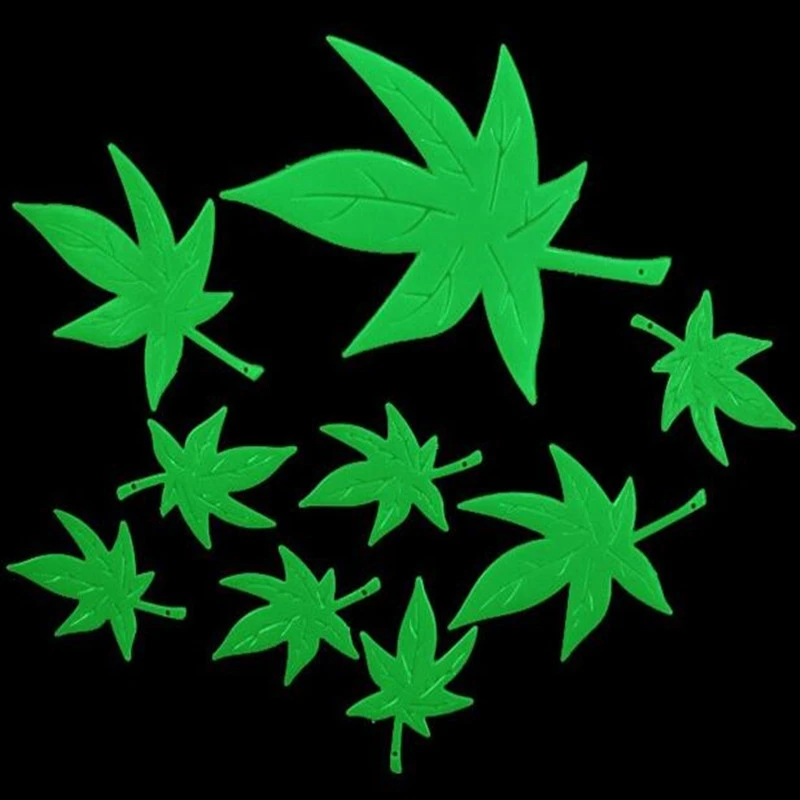 

Maple leaf shape Luminous Star Stickers Bedroom Sofa Fluorescent Painting Toy PVC stickers Glow in the Dark Toys for kids