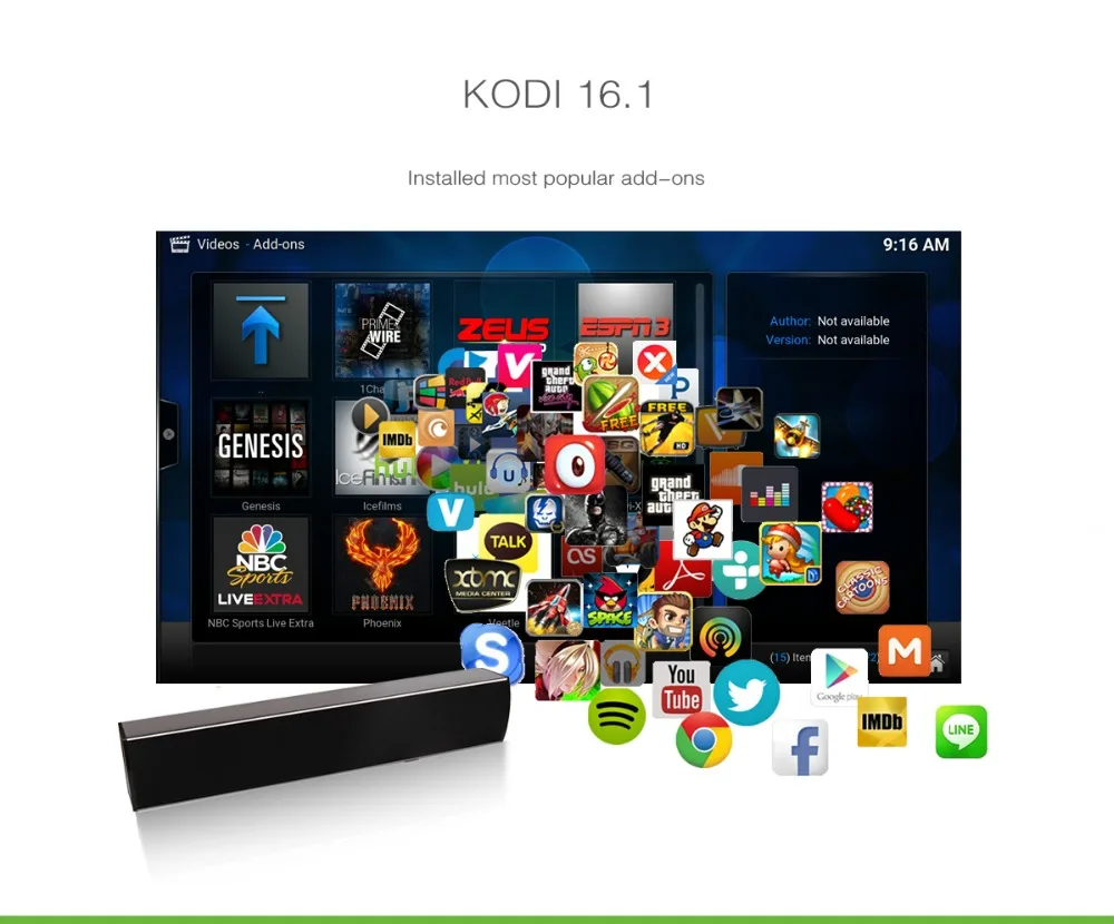 Mecool KS2 Саундбар DVB-T2 Android Отт Smart tv Box S905 четырехъядерный 1 ГБ 8 ГБ 2,4 г WiFi два в одном портативный динамик медиаплеер