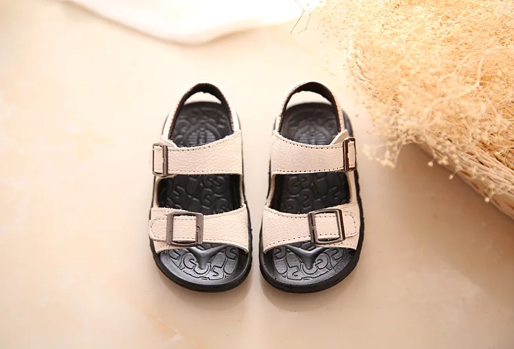 Детские летние пляжные сандалии для мальчика из натуральной кожи, удобные сандалии с мягкой подошвой, обувь для малышей, размер 21-30