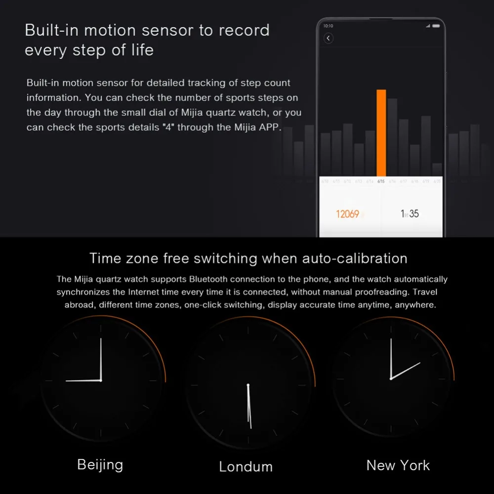 Оригинальные Xiao mi jia кварцевые Смарт часы mi кварцевые часы BT IP67 водонепроницаемые механические умные часы с шагомером умные Re mi nder