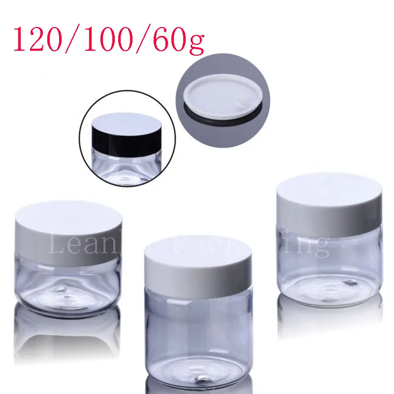

Clear PET Jar Screw Caps , Transparent Empty Mask Cream Plastic Container Lid , Cosmetic Cream Pot Bottles 60g 100g 120g
