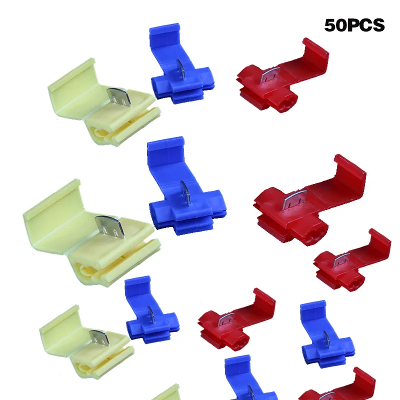 

10/30/50/100Pcs Quick Splice Crimp Terminal 22-18 AWG Wire Connector for 0.5-1.0 Wires WWO66