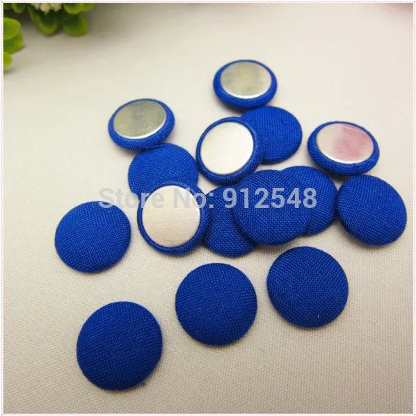 50 pcs 15mm Solid Fabric Covered flat back Buttons, Cloth Covered