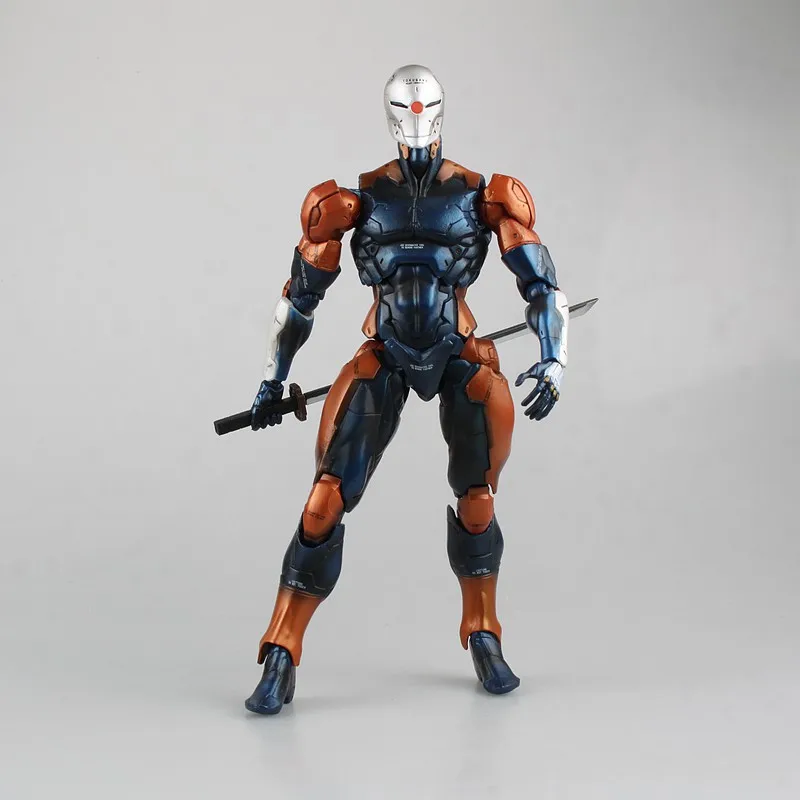 Металлическая Шестерня Solidus Snake Play Arts Kai Серая лиса темно синий Ver Cyborg Ninja PA 27 см ПВХ
