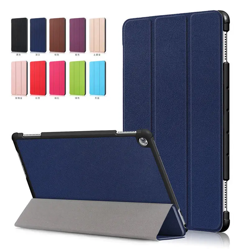 

Smart Sleep/Wake up Magnetic Trifold pu Leather Flip Case Stand Shockproof Cover For Huawei MediaPad M5 Lite 10"