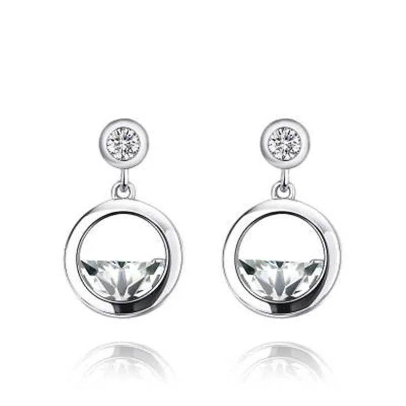 

925 sterling silver Stud earrings An spring Set auger allergy Ladies fashion jewelry wholesale