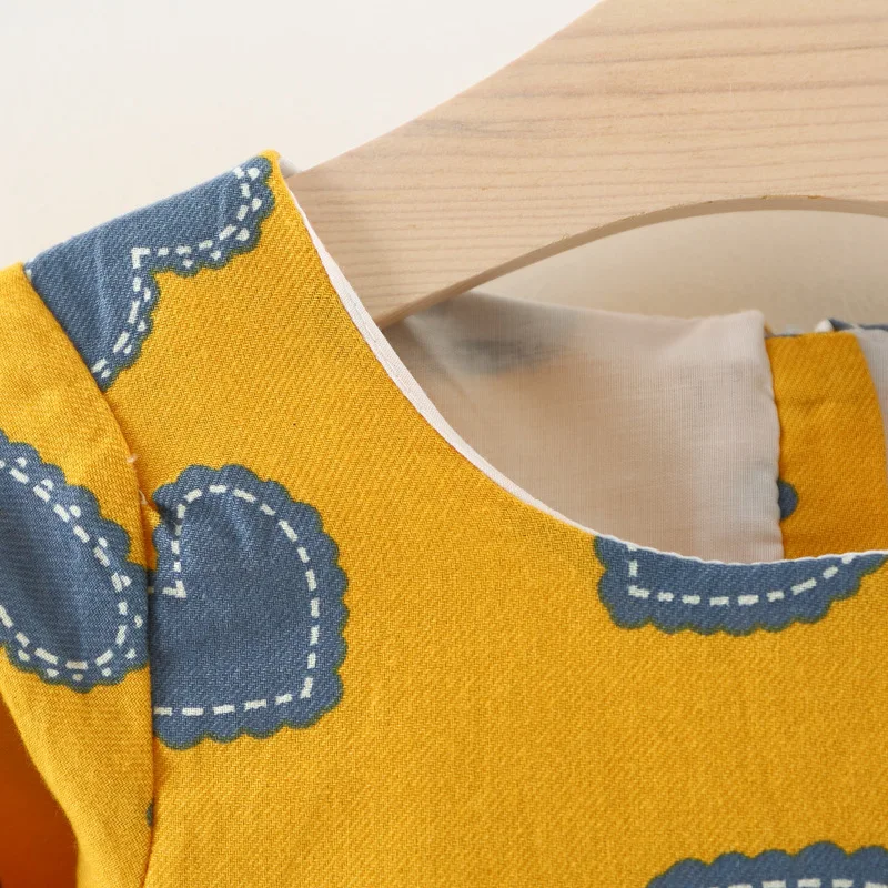Hilenhug/платье для маленьких девочек от 6 до 36 месяцев, одежда для маленьких детей, с сумкой медведя, с длинными рукавами, розового и желтого цвета