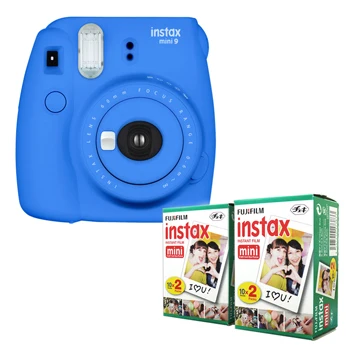 Fujifilm Instax Mini 9 мгновенная камера серии+ Fuji Instax Мини белая кромка мгновенная пленка 40 листов - Цвет: Cobalt Blue