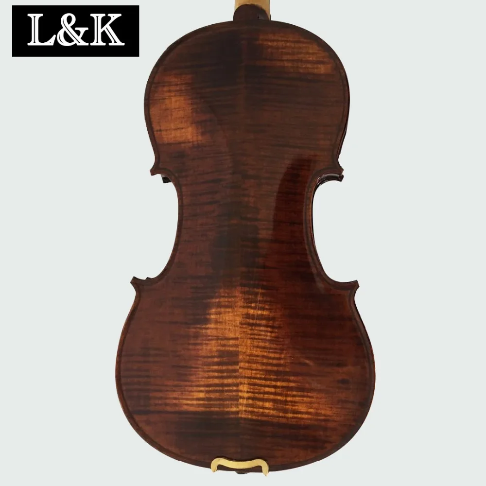 

High grade violin 4/4 Full Size Brown Tiger pattern Solid wood manual violino Professional 4/4 Grading violin musical instrument