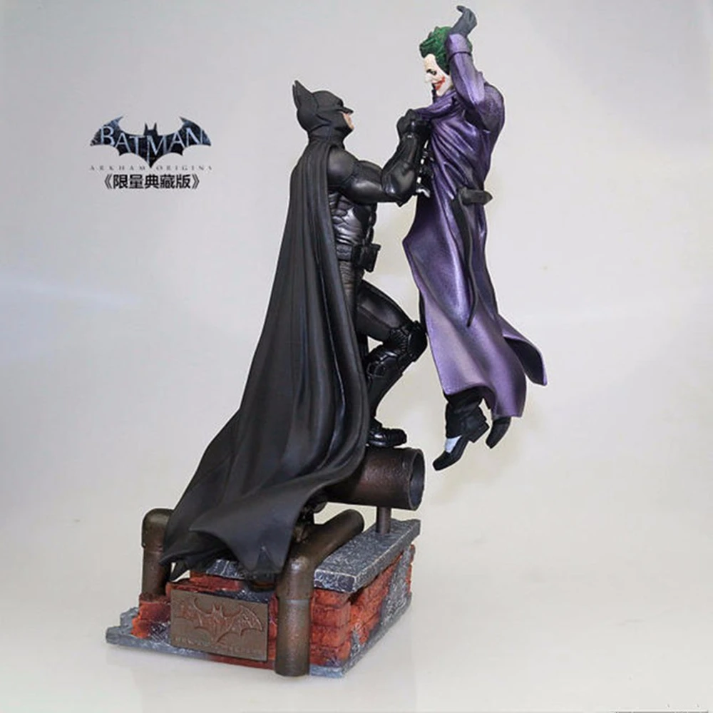 

33cm The Dark Knight Agam Origin of Asylum Model Batman VS Joker Deluxe Statue Blister Collection Figures Toy Brinquedos Gift