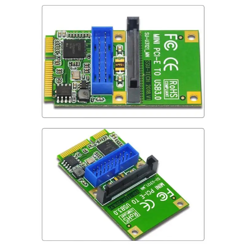 Мини Pci-E к Usb3.0 адаптер карты мини Pcie To19-Pin 20Pin Usb 3,0 карта расширения с 15Pin Sata порты питания для настольных ПК