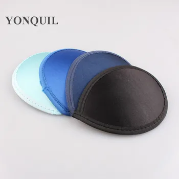 

4.33"/13cm black tear drop satin fascinator base DIY hair accessories millinery hats material party occasion hats 6colors select