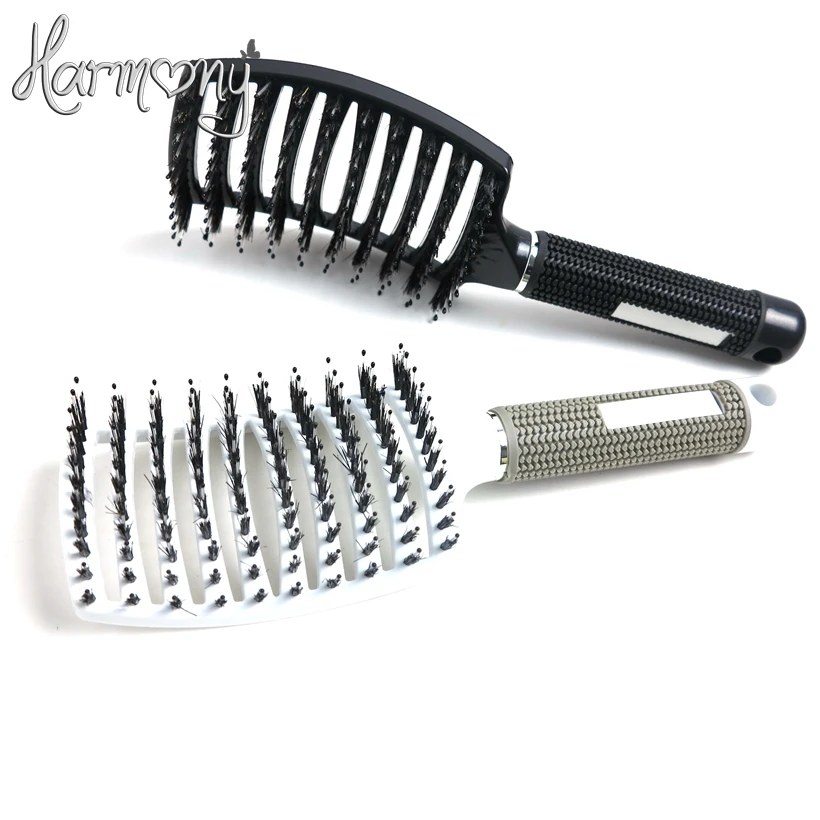 

3 PIECES!! Harmony stock New Anti-static Heat Curved Vent Barber Salon Hair Styling Tool Rows Tine Comb Bristle Brushes