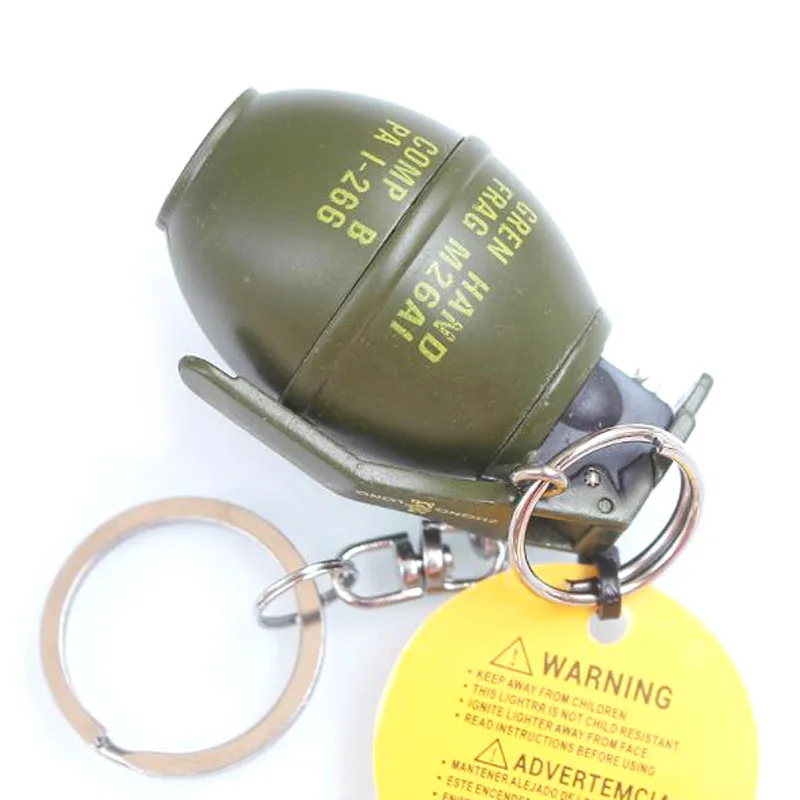 Металлический зеленый военный армейский M26A1 Frag гранатовые гранаты дымовая модель бомбы сигаретная зажигалка с брелком