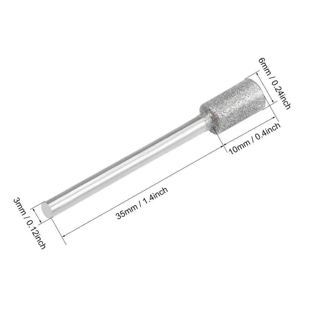 

uxcell 2pcs 150 Grits Diamond Mounted Points 1/8 Inch Shank Grinding Rotary Tools 6mm 8mm 10mm 12mm Cylinder Head